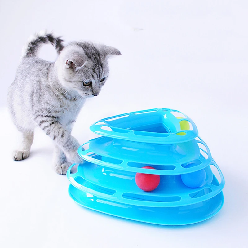 

Funny Pet Toys Cat Crazy Ball Disk Interactive Amusement Plate Play Disc Trilaminar Turntable Cat Toy Dog For Daily Funny Games