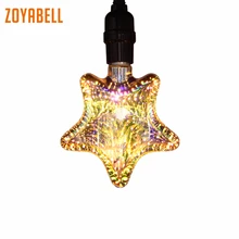 Zoyabell Led 3D лампы Эдисона, стилизованные под языки пламени E27 лампы накаливания Ретро Винтаж декоративная цветная(RGB) Крытый настенный светильник Edison 110 V 220 V лампа