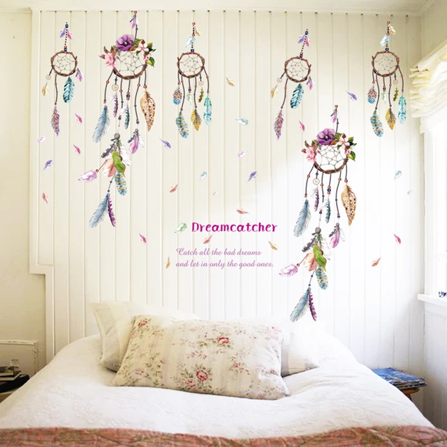 mural art vinyl decals home feather decor lucky dream catcher