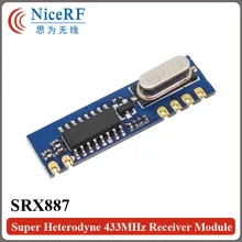 10 шт. SRX887 низкая мощность сильный привод супер гетеродинный 433 МГц модуль приемника+ 10 шт. пружинная антенна