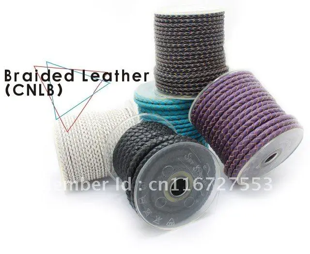 Cow Genuine Leather Jewellery Accessories Genuine Braided Leather For Bracelet Necklace Jewelry Making Woven Leather 4mm 20Meter