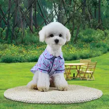 Жилет для животных Новая модная удобная дышащая синяя рубашка на весну и лето Одежда для собак с принтом#4M21