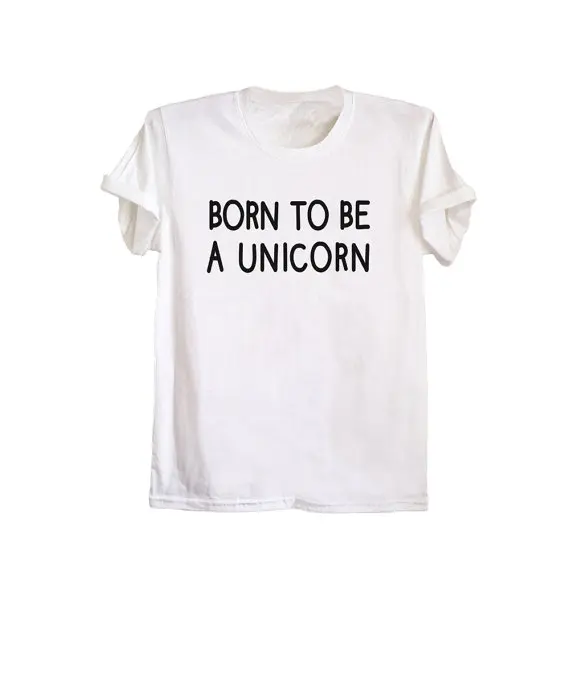 Футболка Born to be a Unicorn tumblr наряды футболка с единорогом женская графическим