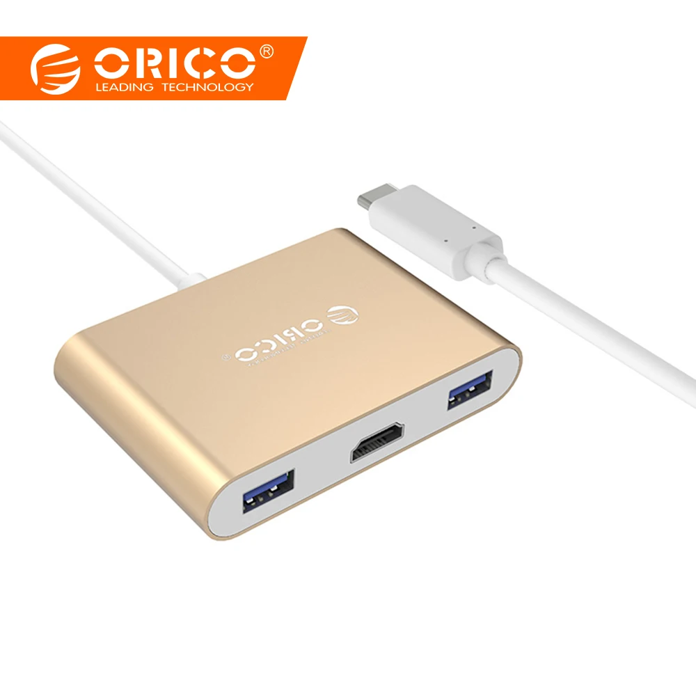 

ORICO Aluminum Alloy Converter Type-C to HDMI/Type-C/ USB3.0-A*3 Adapter Support PD Multi Function Laptop Station for MACbook PC