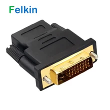 Felkin DVI to HDMI Adapter Cable 24k Gold Plated Plug HDMI To DVI 24+1 Pin 1080P Video Converter Cable for PC HDTV Projector