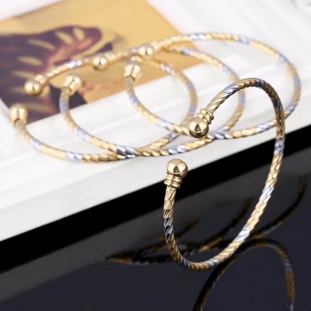 

Two Color Cuff Bangle Wholesale Two Tone Bangle Jewelry Mix Color Plated Bangle Bracelet Jewelry