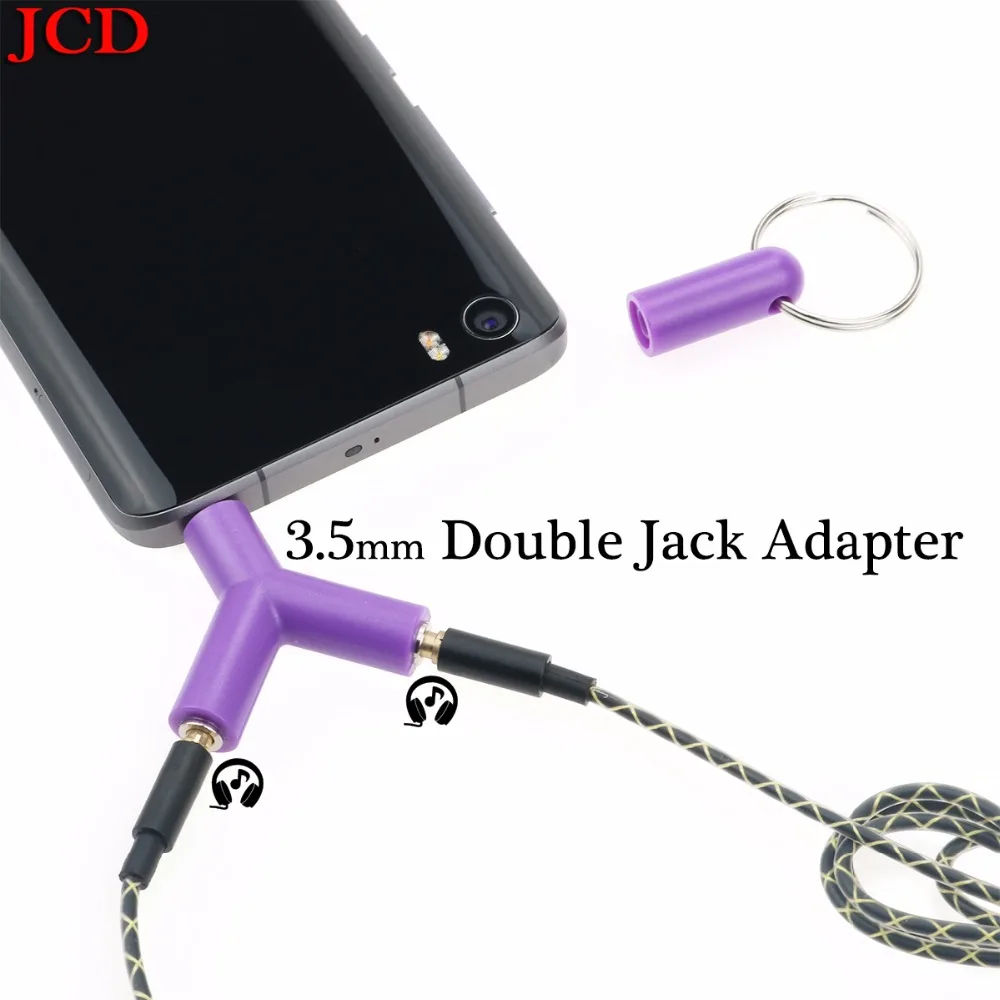 JCD Y shape 3 5mm Earphone Adapter Double Jack Adapter Plug Stereo Headphone Splitter for PC MP3 Smartphone Player Audio Cables