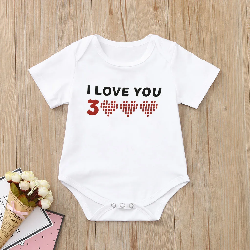 Toddler Baby Kids Girls Boys I Love You 3000 Letter Printed T-shirt Tops Clothes