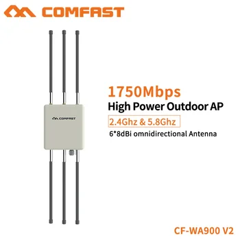 Günstige COMFAST Outdoor Long Range Dual Band 2.4 + 5,8 GHz Wireless AP Wifi Brücke 1750Mbps 6 * 5dbi Antenne WIFI Access Point CF-WA900 V2
