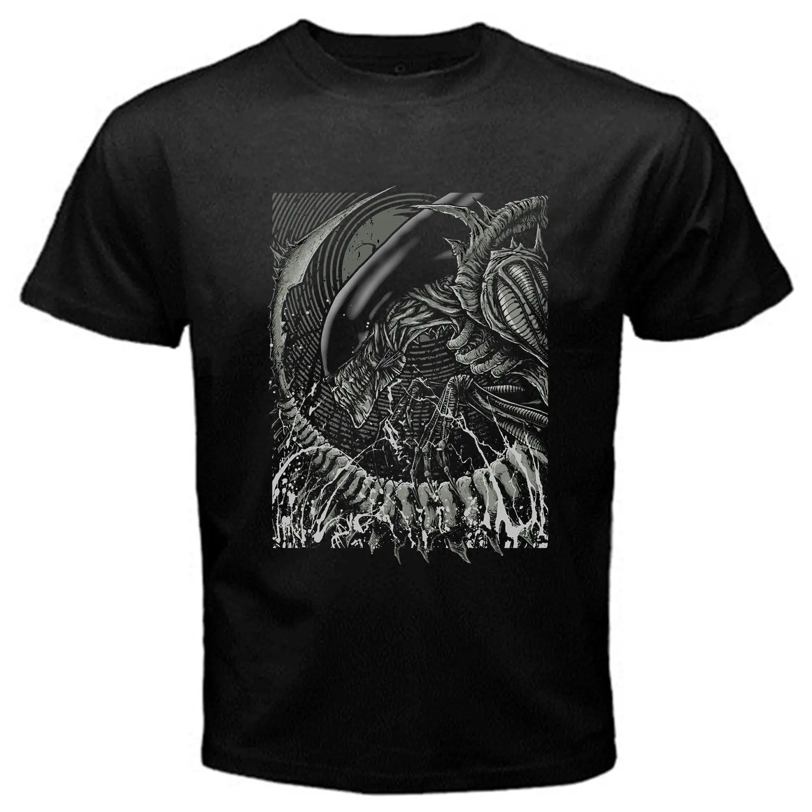 Alien classic movie vintage predator retro classic T Shirt Black Basic