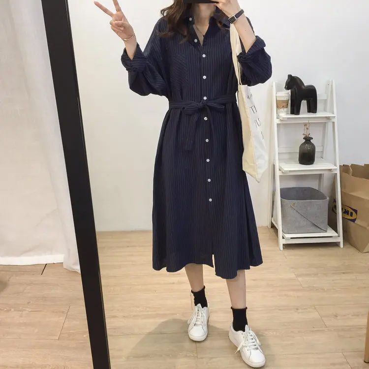 2019 модная Корейская Костюмы Vestidos Повседневное с отложным воротником длинными