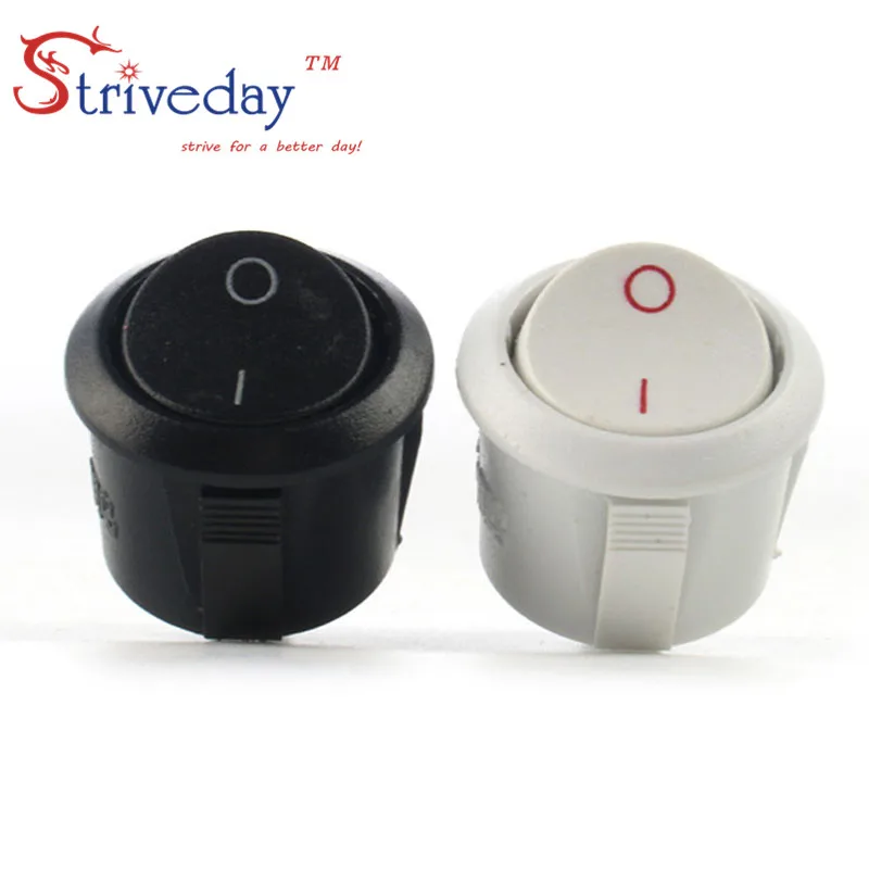 

10pcs White Black high quality round button switch ship switch feet two tranches