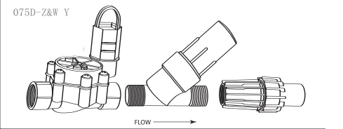 Система капельного орошения с низким потоком контроля зоны комплект с 3/4 в. Клапан с низким потоком и 3/4 дюйма. Z& W Y фильтр(в сборе