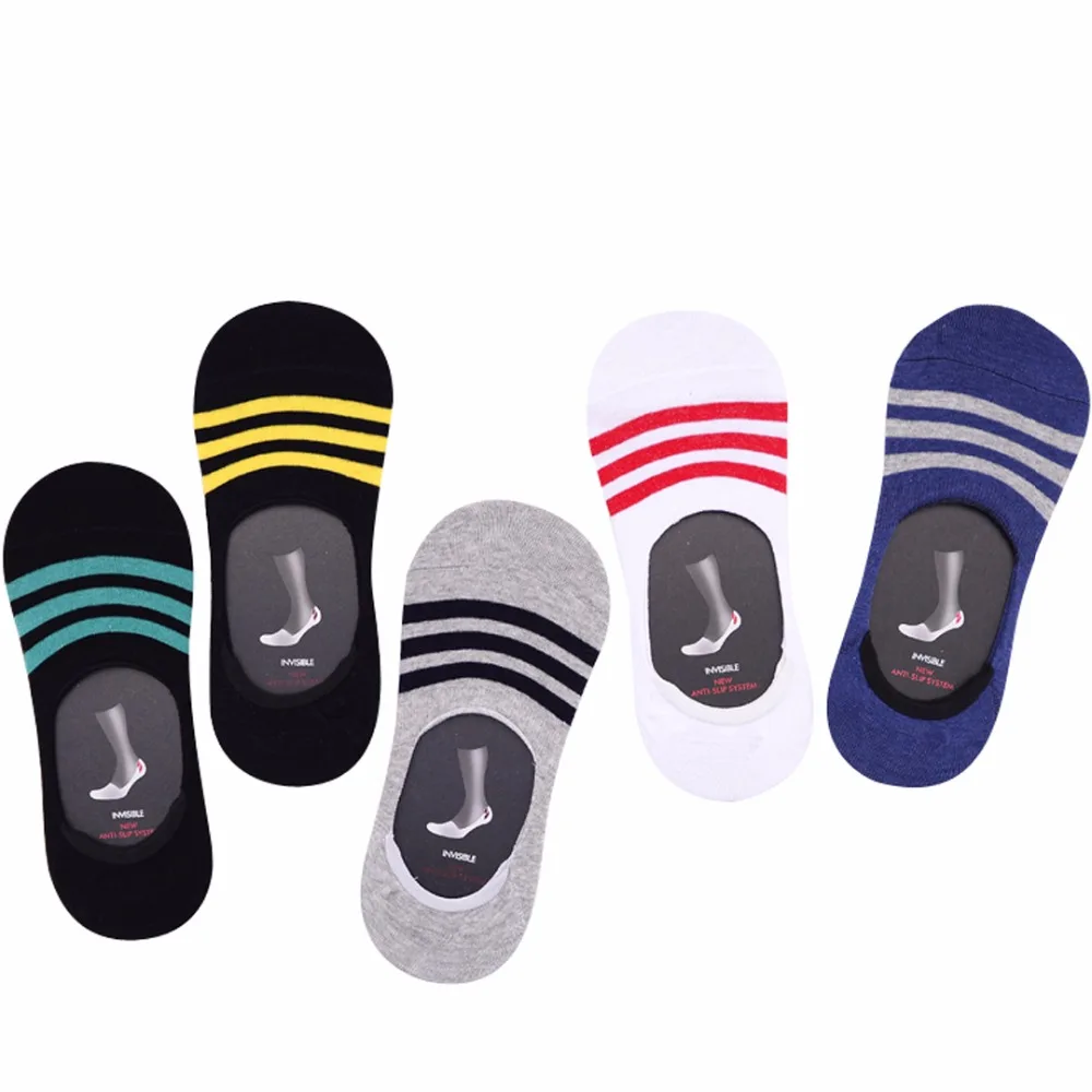 5 pairs Men Socks Fashion Casual Classic Male Invisible Boat Sock