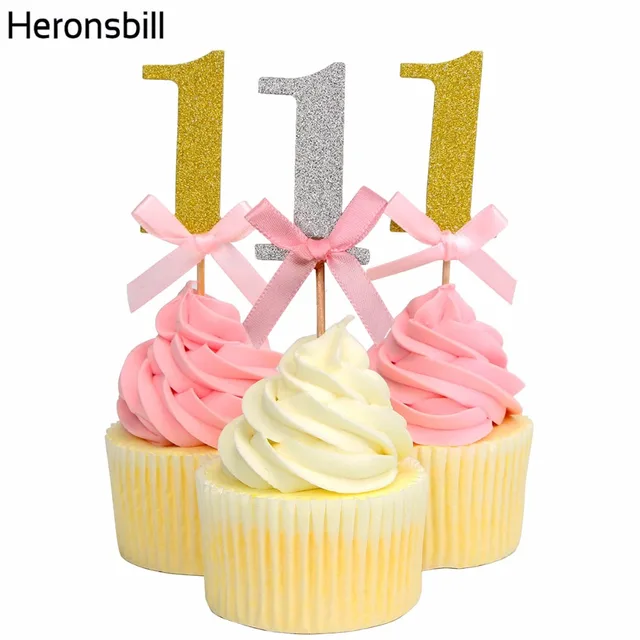 Heronsbill 20 Pieces Number 1 Cupcake Toppers First Birthday 1st