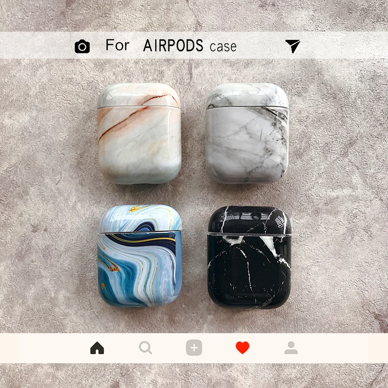 Жесткий чехол OUTMIX Агатовые мраморные Чехлы для Apple Airpods защитный Bluetooth