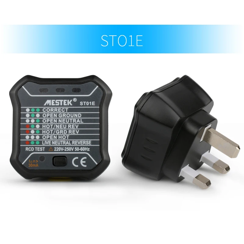 Socket Tester Outlet EU/ UK Plug Automatic Electric Circuit Polarity Voltage Detector Wall Breaker Finder RCD | Инструменты
