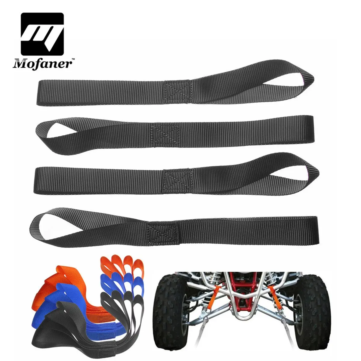 Snowmobile UTV Street Bike 8 Pcs Abrasion Resistant Nylon Soft Loops For ATV