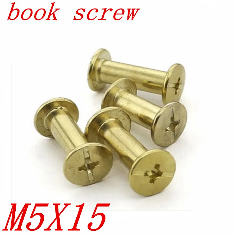 50 шт./лот M5 * 15 chicago винт с латунным покрытием учётная запись книги встык фото