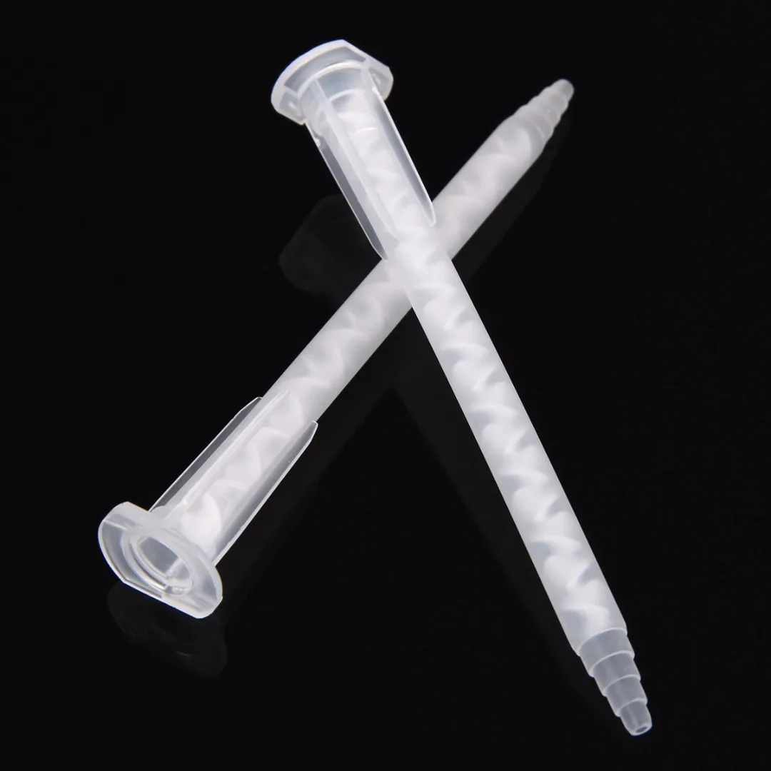 50pcs/lot MA5.4-17S Static Mixer Nozzle Mixing Tip Plastic Tube Epoxy Nozzles for Epoxy Resin Adhesive Tool 50ml
