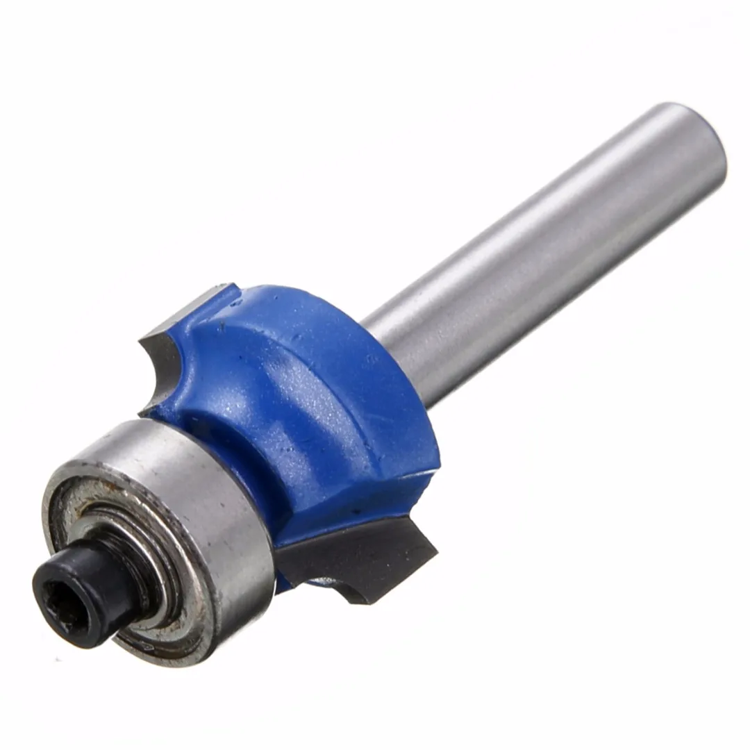 1pc Blue Round Over Router Bit 1/4" Shank 1/4" Radius Solid Hardened Steel Woodworking Milling Cutter For Power Tool