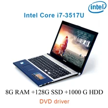 P8-15 black 8G RAM 128G SSD 1000G HDD i7 3517u 15.6 gaming laptop DVD driver keyboard and OS language available for choose"