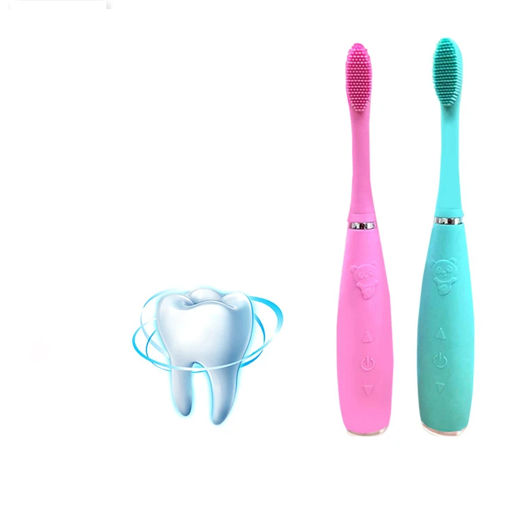 Электрическая зубная щетка Силиконовая зубная щетка для подзарядки ультразвуковая зубная щетка для взрослых защита антибактериальных здоровых детских зубов - Цвет: Зеленый