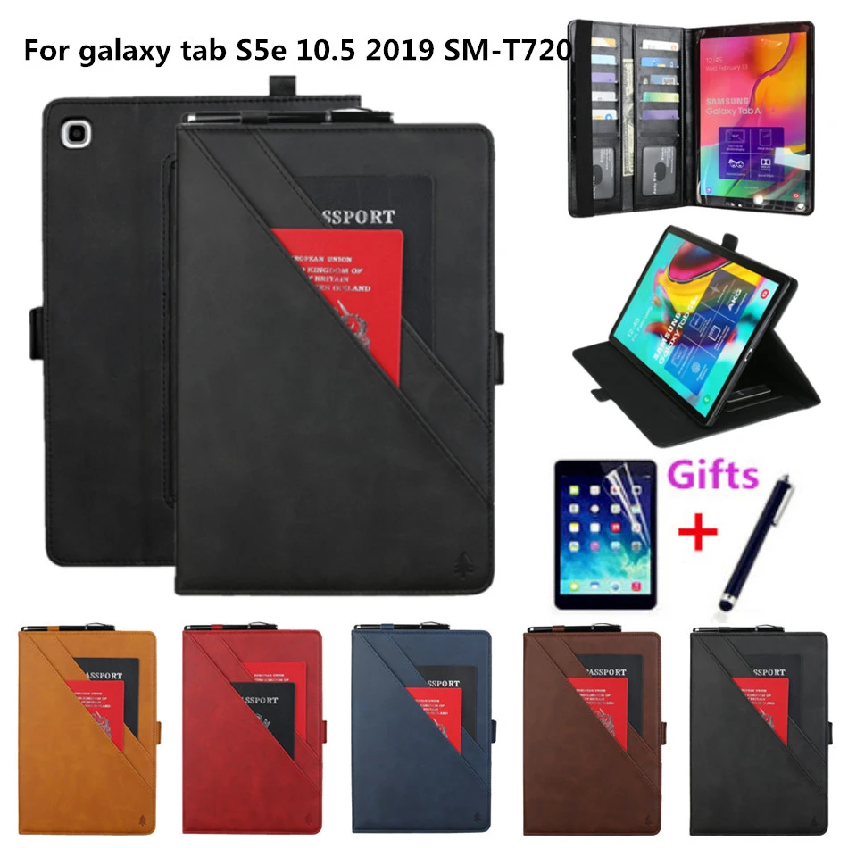 For Samsung galaxy tab S5e 10.5 2019 Wallet Case for SM T720 SM T725 Cover  Funda Tablet Multifunction Card Flip Stand Shell+gift|Tablets & e-Books  Case| - AliExpress