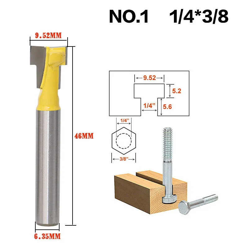 2 шт./компл. 1/4 дюйма, хвостовая фреза с Т-образными пазами Замочная скважина резак быстроходный деревообрабатывающий фрезерный станок бит твердосплавные фрезы по дереву болт с шестигранной головкой t-образный долбежные фрезы