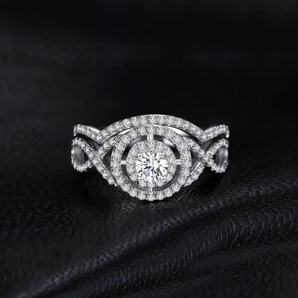 JewelryPalace бесконечность любви 4 зубец круглый с кубического циркония Stackable Halo