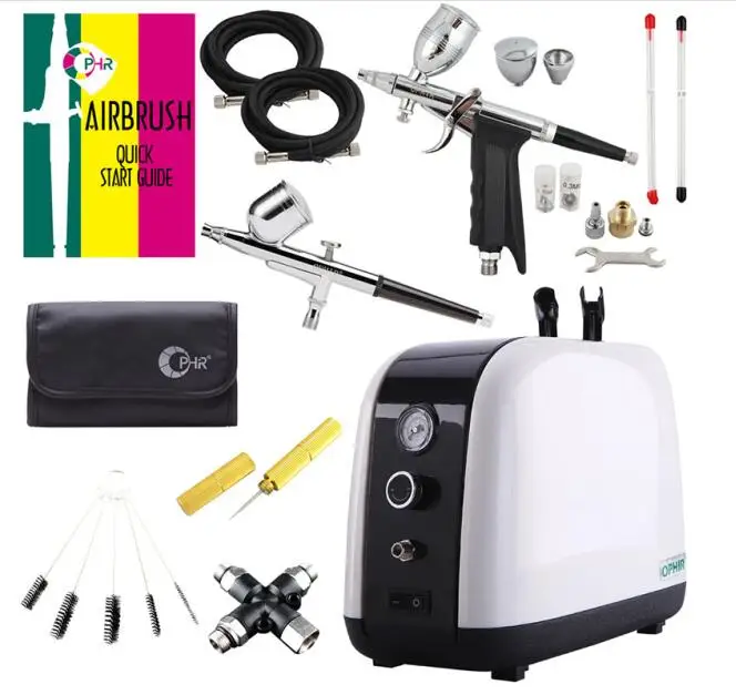 

OPHIR Airbrush Air Compressor Kit Detail Control Airbrush Body Painting Kits Beauty Skin Care Machine with Air Compressor AC057+