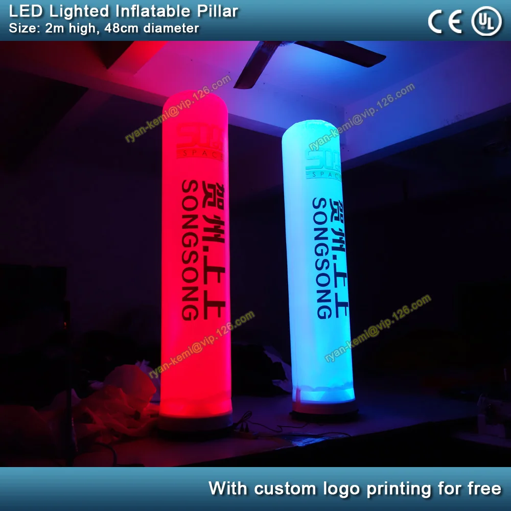 LED lighted inflatable column