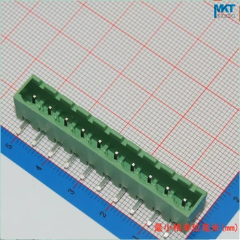 

100Pcs 10P 5.08mm Pitch Cover Sides Right Angle Pin Male Wire Terminal Block Connector