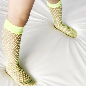 

6 Color 24cm Fishnet Socks for Kids Girls Elasticity Short Knee Bottoming Outwear Baby Girl Socks Cute Children Fishnet Socks