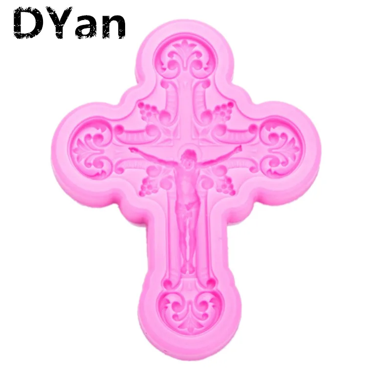 Free Shipping Jesus Cross Type Mini Cross and Jesus Fondant Molds