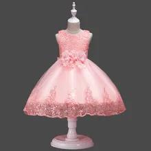 Детское свадебное платье принцессы с цветочным узором для девочек вечерние классическое бальное платье, платья