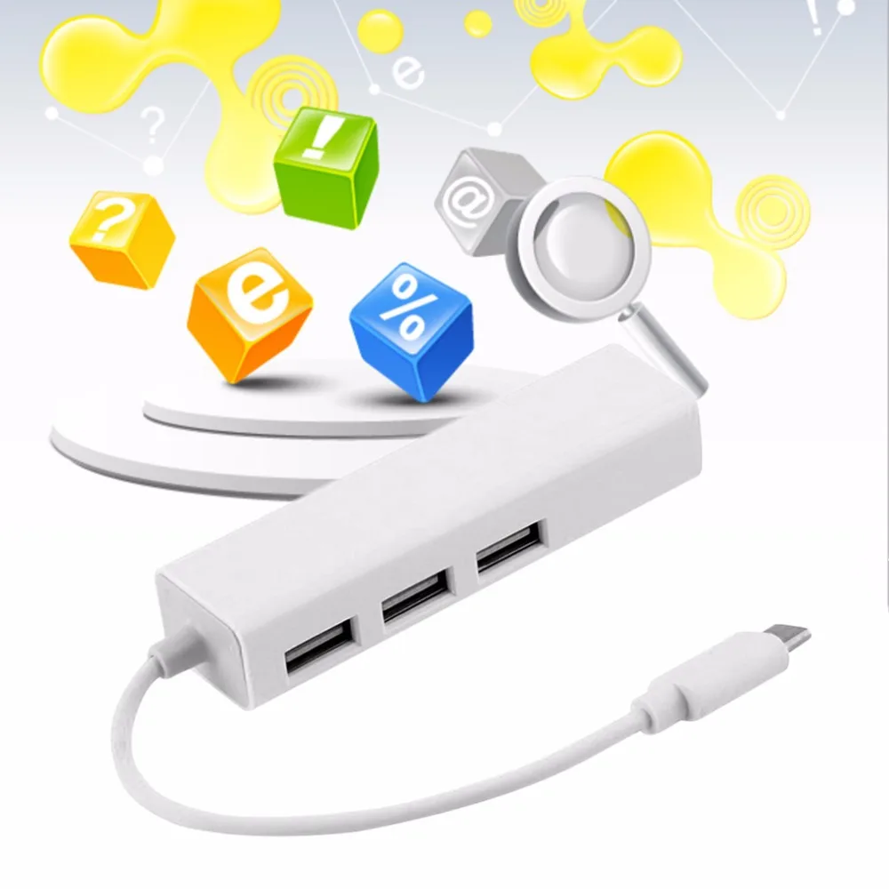 

Hot New USB 3.1 Type C USB-C Multiple 3 Ports Hub with Ethernet Network LAN Adapter Eletronic Hot Drop Shipping