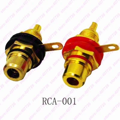 

(2PCS/PACK) PCB Mount 1 Position Stereo Audio Video Jack RCA Female Connector Golden DIY With Screw Nut RCA-001