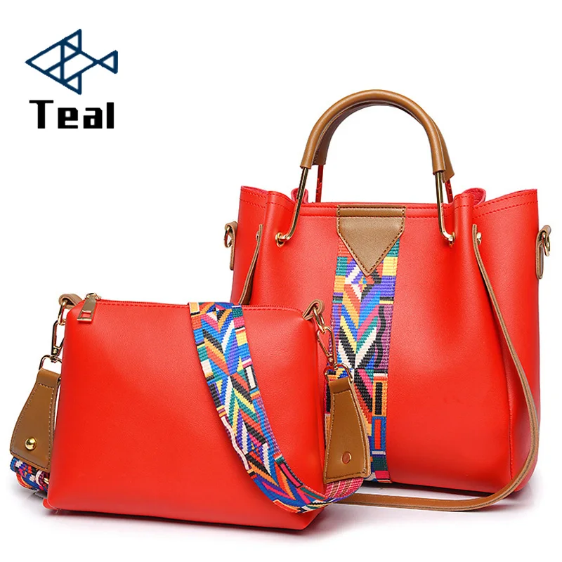 

2018 Women's Handbags 2 Pcs/set Composite Bags Handbag Women Shoulder Bags Female Totes Large Capacity Women's Crossbody Bags