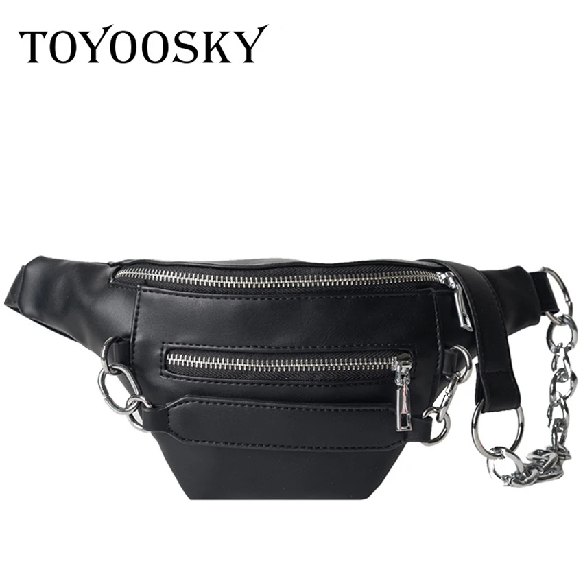 

TOYOOSKY New Women Waist Bag Multifunction Ladies Fanny Pack Fashion Leather Crossbody Bags Phone Purse Small Chest Belt Bag