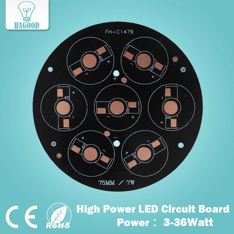 Светодиодная алюминиевая пластина/высокомощная плата/Тепловая плата PCB 3 Вт 5 7 9 12