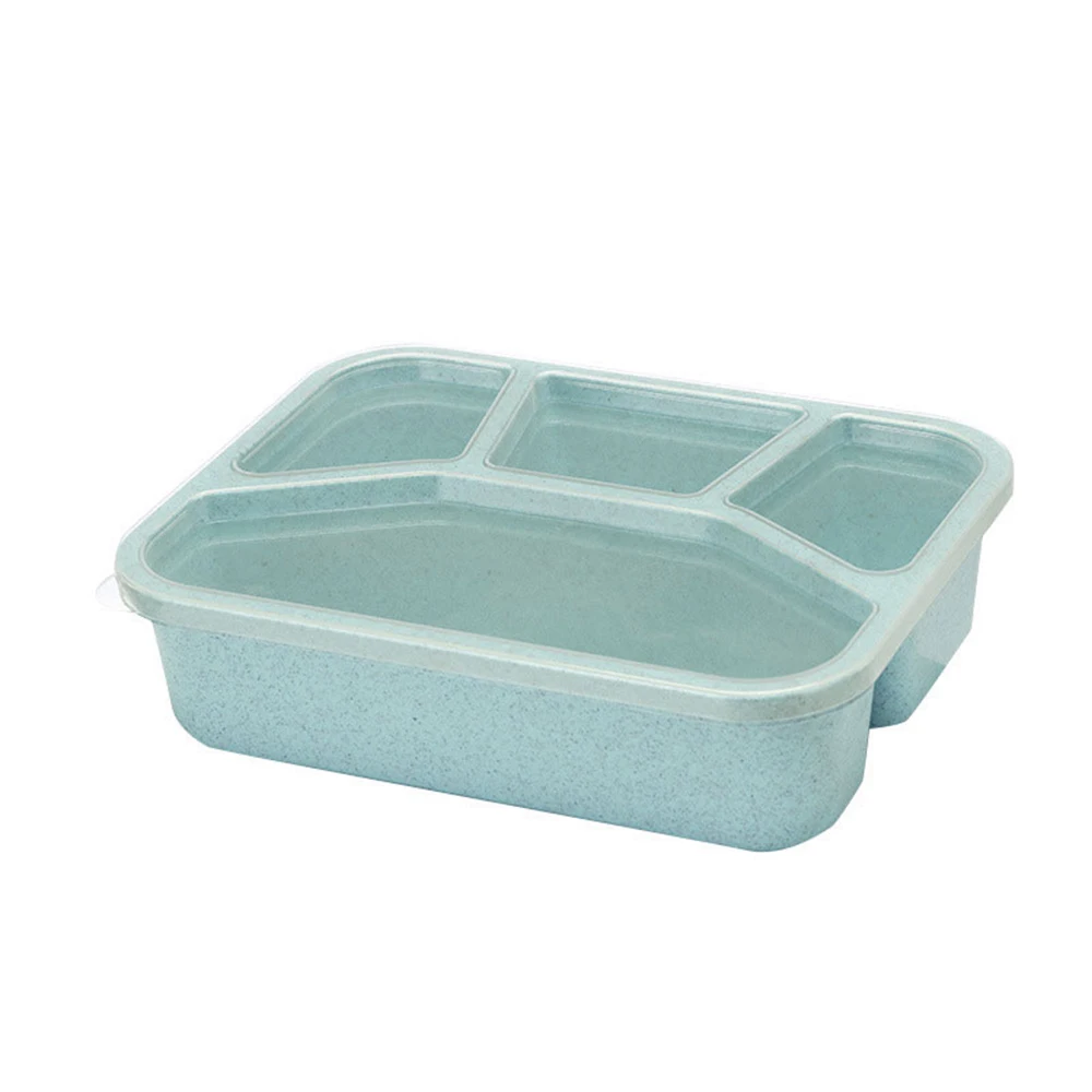 1 шт. 4 сетки высокое качество Ланч-бокс Bento коробки Пшеничная солома микроволновая посуда контейнер для хранения еды студенческий Ланч-бокс для пикника - Цвет: G214236A