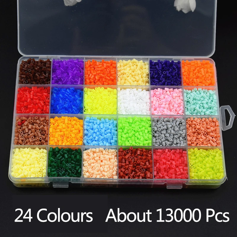 

Hot 1 Set About 13000 Pcs 24 Colours Beads 2.6MM Beads DIY Creative Puzzles Tangram Jigsaw Board Educational Baby Kid Toy