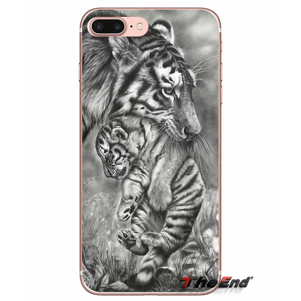 Чехол для iPhone X 4 4S 5 5S 5C SE 6 6S 7 8 Plus Samsung Galaxy J1 J3 J5 J7 A3 A5 2016 2017 рисунок льва слона тигра