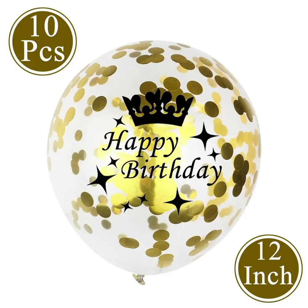Amawill золото черный комплект 35th День Рождения украшения наборы с днем рождения баннер 35 лет вечерние принадлежности 8D - Цвет: 10pcs balloon