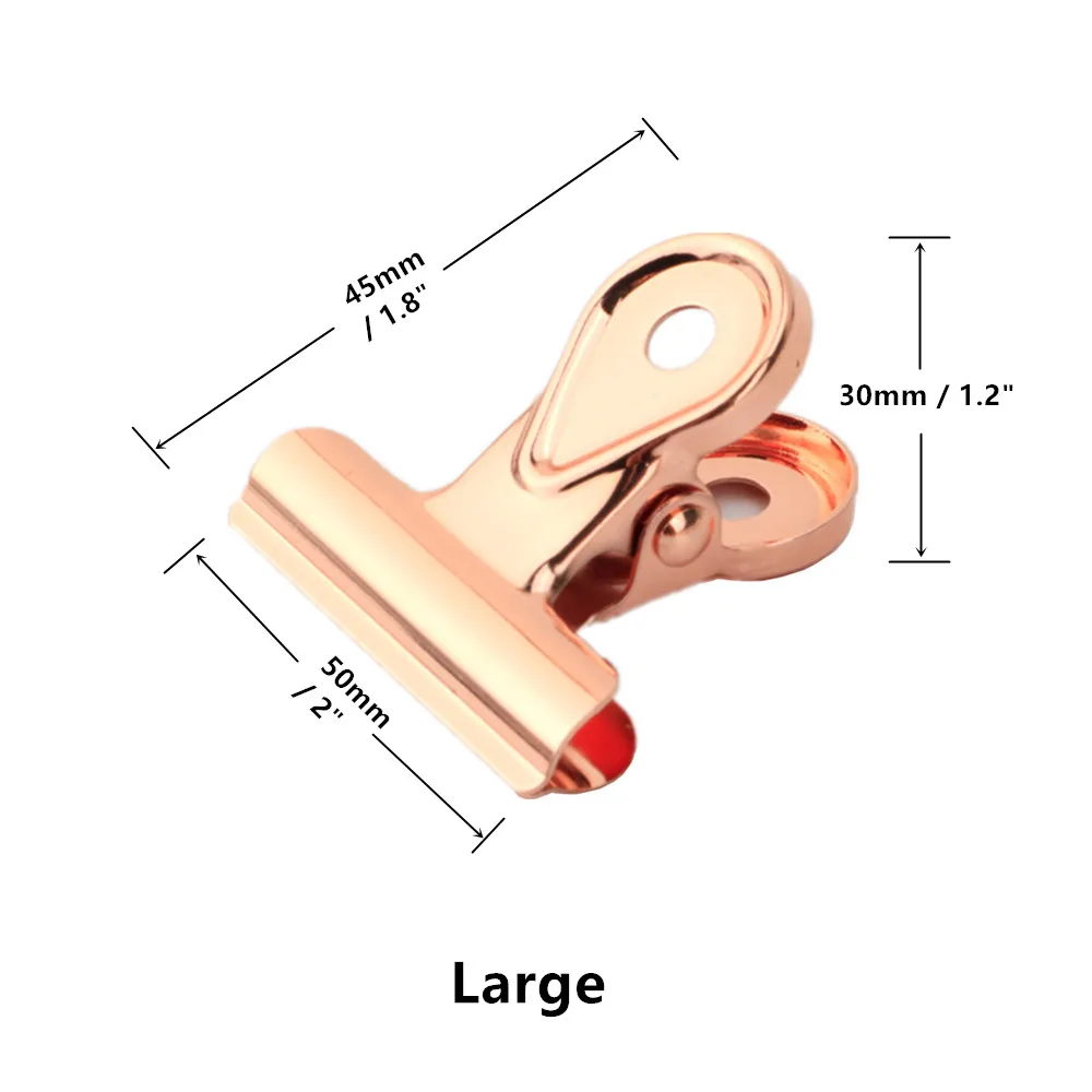 Rose Gold Large Bulldog Clips