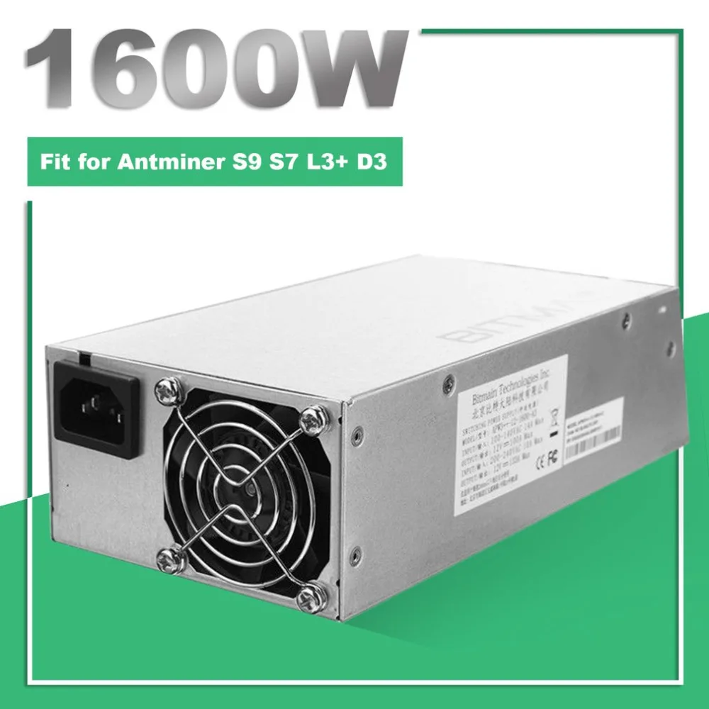 

1600W High Power Bitmain APW3++ PSU Mining Machine Power Supply Built-in Cooling Fan for Antminer Bitcoin Miners S9 S7 L3+ D3