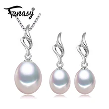 FENASY, серьги с натуральным жемчугом, ювелирные наборы, серьги для женщин, свадебные модные ювелирные изделия, Корона bijoux femme, богемные длинные серьги
