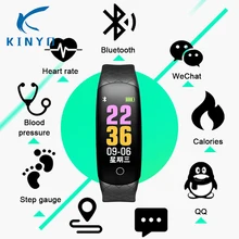 Смарт-браслет Bluetooth, кровяное давление, сердечный ритм, сообщение, напоминание, цветной экран, зарядка через usb, спортивный смарт-браслет, браслет