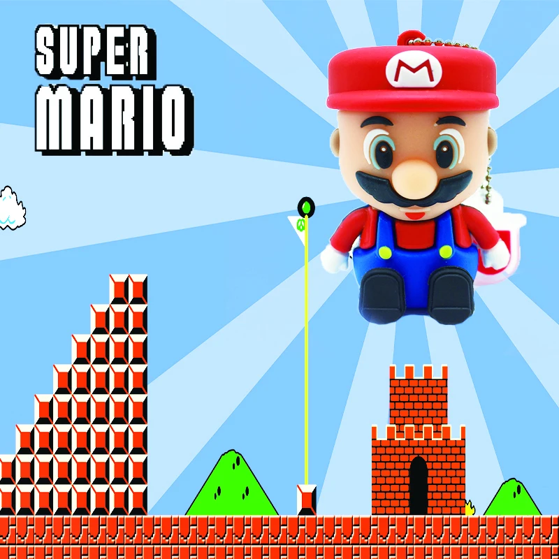 Usb 2,0 usb falsh drive 128 ГБ usb-диск 4 ГБ 8 ГБ 16 ГБ 64 ГБ флеш-накопитель Super Mario 32 Гб Флешка милый мультфильм